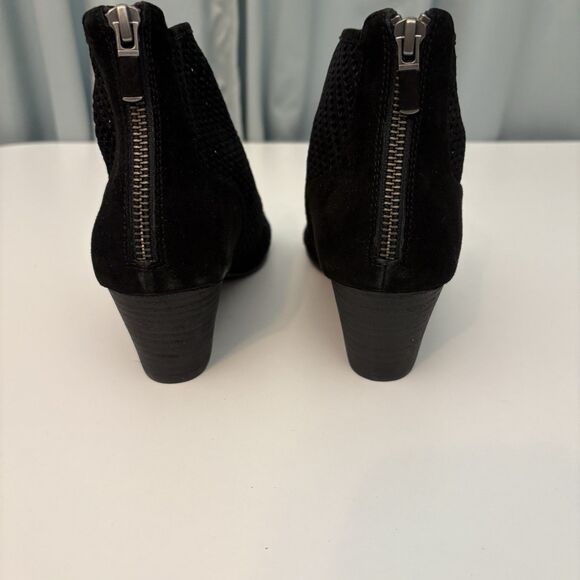 Ankle Bootie 7.5 Black Peep Toe Eileen Fisher Luxury Classic Mob Wives - Picture 6 of 9